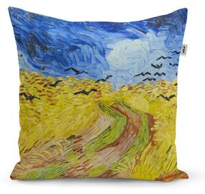 Sablio Polštář Pšeničné pole s vránami - Vincent van Gogh - 40x40 cm