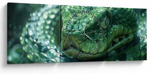 Obraz - Portrét hada (s hodinami) (90x30 cm)