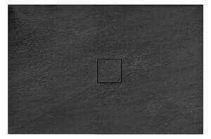 Sprchová kamenná vanička Rea STONE 80x100 cm - černá