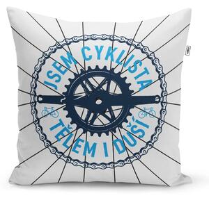 Sablio Polštář Jsem cyklista tělem i duší: 40x40 cm