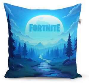 Sablio Polštář FORTNITE Modré údolí s měsícem - 40x40 cm