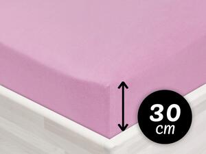 Jersey napínací prostěradlo na vysokou matraci JR-008 Růžová lila 80 x 200 - výška 30 cm