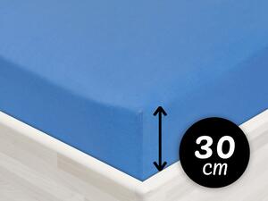 Jersey napínací prostěradlo na vysokou matraci JR-015 Světle modré 140 x 200 - výška 30 cm