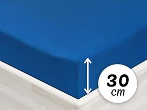 Jersey napínací prostěradlo na vysokou matraci JR-016 Modré 180 x 200 - výška 30 cm