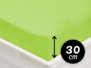 Jersey napínací prostěradlo na vysokou matraci JR-019 Zářivě zelené 90 x 200 - výška 30 cm