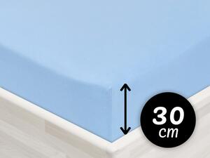 Jersey napínací prostěradlo na vysokou matraci JR-014 Nebesky modré 200 x 220 - výška 30 cm