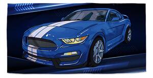 Sablio Ručník Mustang Modré pozadí s pruhy - 30x50 cm
