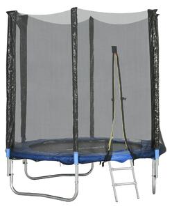 SPORTNOW Outdoor Dětský Trampolína, Průměr 180 cm, Zahradní Trampolína pro Děti se Zabezpečovací Sítí, Polstrované Tyče a Žebříkem, pro Děti, Teenager