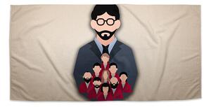 Sablio Ručník Money heist Profesor a jeho tým Béžová - 30x50 cm