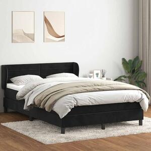 Box spring postel s matrací černá 160x210 cm samet 3317615