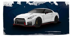 Sablio Ručník Nissan GTR 35 Modrý - 30x50 cm