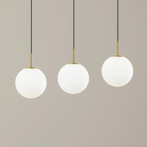 Lucande LED závěsné svítidlo Joran, 3 světla, bílá, sklo, Bílá / opál, Obývací pokoj / jídelna, Sklo, Moderní