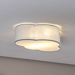 Stropní svítidlo Cloud, modré, délka 43 cm, textil, cloud, E27