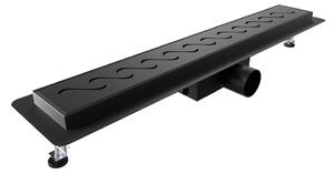 WellMall W-DRAINWELL 50 Black Odtokový podlahový žlab, vlnky 8595703840463