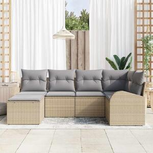Set pohovek 6 ks Beige a světle šedá polyratan 3354779
