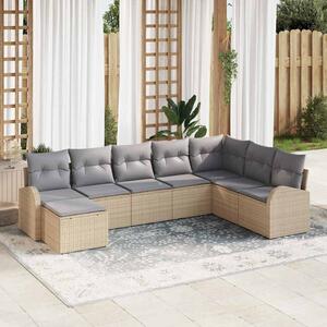 Set pohovek 8 ks Beige a světle šedá polyratan 3354829
