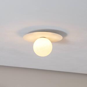 TK Lighting Stropní světlo Pixie, bílé, sklo, Ø 25 cm, koule, G9, stmívatelný, Bílá / opál, Obývací pokoj / jídelna, kov, Moderní