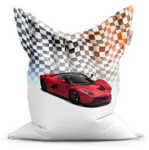 Sablio Sedací vak Ferrari Závodní vlajka - 200x140 cm