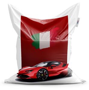 Sablio Sedací vak Ferrari Italská vlajka na červeném bloku - 150x100 cm
