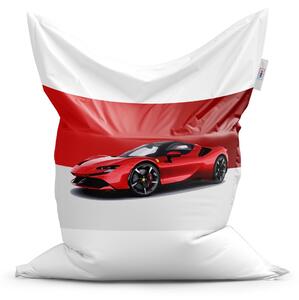 Sablio Sedací vak Ferrari na červenobílé - 150x100 cm