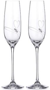 Diamante sklenice na šampaňské Romance s kamínky Swarovski 200ml 2KS