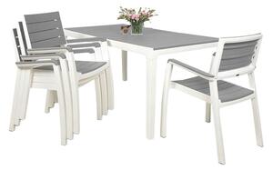 Keter Harmony set stůl + 4 židle bílý /světle šedý
