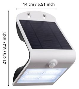 EGLO Solární LED nástěnné světlo Lamozzo, bílá, výška 21 cm, senzor, Bílá / opál, Plast, Moderní