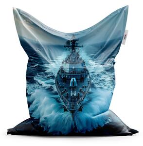 Sablio Sedací vak Válečná loď prorážející oceán - 150x100 cm