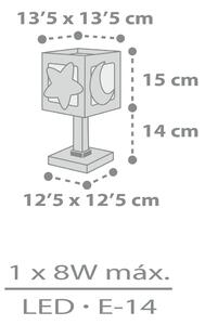 Dalber 63231E MOONLIGHT grey - Dětská stolní lampička v šedé barvě + Dárek LED žárovka (Stolní lampička pro děti )