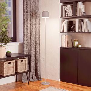 EGLO LED terasová lampa Mannera-L na akumulátor, šedá, výška 140 cm, kov, stmívatelný, Hliník / šedá / zinek, Hliník, Moderní