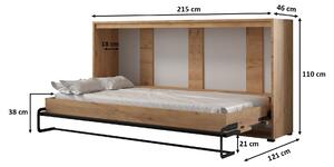 Sklapovací postel 160 Cassie (craft zlatý + černá matná) (horizontální). 1042165