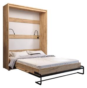 Sklapovací postel 90 Cassie (craft zlatý + černá matná) (vertikální) (s osvětlením). 1042166