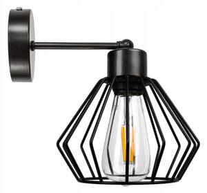BERGE Nástěnná lampa - kinkiet - E27 - BRYLANT - černá