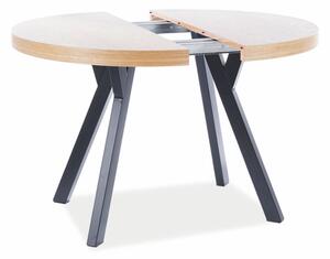 Jídelní stůl rozkládací - DOMINGO, 100x100, dýha dub/černá