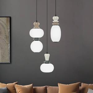 Viokef Závěsné LED světlo Gemma, Ø 38 cm, barevné, sklo/keramika, 3 svítidla., Vícebarevná, Obývací pokoj / jídelna, Sklo