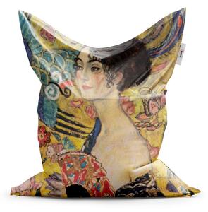 Sablio Sedací vak Dáma s vějířem - Gustav Klimt - 150x100 cm