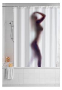 Bílý sprchový závěs s protiplísňovou povrchovou úpravou Wenko Silouette , 180 x 200 cm