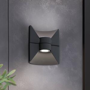 EGLO Venkovní nástěnné svítidlo Redondo, antracitová, výška 17 cm, dvoukřídlá, Hliník / šedá / zinek, Hliník, Moderní