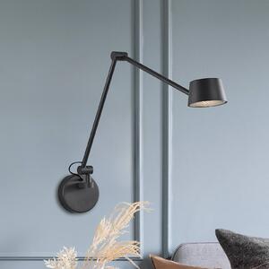 Viokef LED nástěnné světlo Savina, černé, výška 92 cm, kov, stmívatelný, Černá, Obývací pokoj / jídelna, Hliník, Moderní, Lampička na čtení