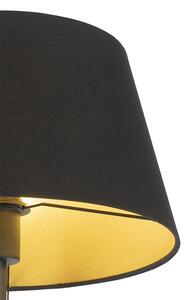 Stojací lampa černá s černým stínidlem a nastavitelným ramenem - Ladas