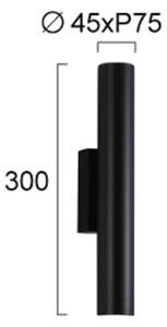Viokef LED venkovní nástěnné svítidlo City, výška 30 cm, černá, kov, Černá, Hliník, Moderní