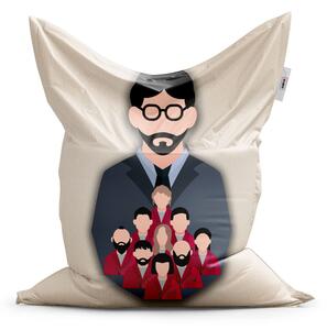 Sablio Sedací vak Money heist Profesor a jeho tým Béžová - 150x100 cm