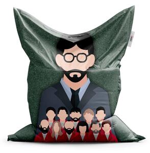 Sablio Sedací vak Money heist Profesor a jeho tým Zelená - 150x100 cm