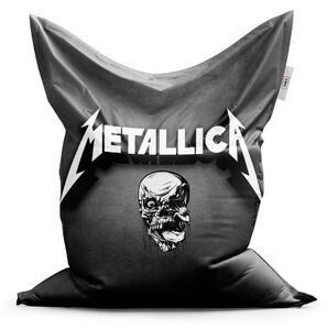 Sablio Sedací vak METALLICA Lebka Šedá - 150x100 cm