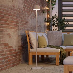 EGLO Solární LED lampa na terasu Roccanova-L, bílá, výška 120 cm, Bílá / opál, kov, Moderní