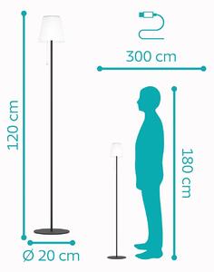 EGLO Solární LED lampa na terasu Scordiano-L, černá, výška 120 cm, Černá, kov, Moderní