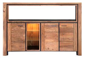 Massive home | Široká komoda BANDUNG masiv sheesham 180/120/40 cm vč. LED - VÝPRODEJ