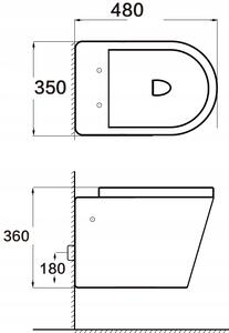 Závěsné WC MEXEN RICO RIMLESS - černé matné + Duroplast sedátko slim