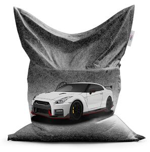 Sablio Sedací vak Nissan GTR 35 Šedý - 150x100 cm
