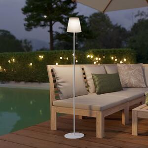 EGLO Solární LED lampa na terasu Scordiano-L, bílá, výška 120 cm, Bílá / opál, kov, Moderní